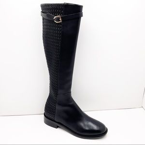{Cole Haan} Lexi Grand Woven Stretch Leather Riding Boots